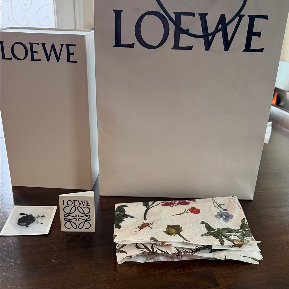 Loewe Cream Floral Scarf with Multicolor Botanical Print